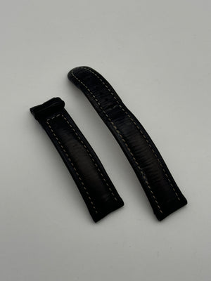 Breitling black cinturino strap chronomat 20mm leather pelle