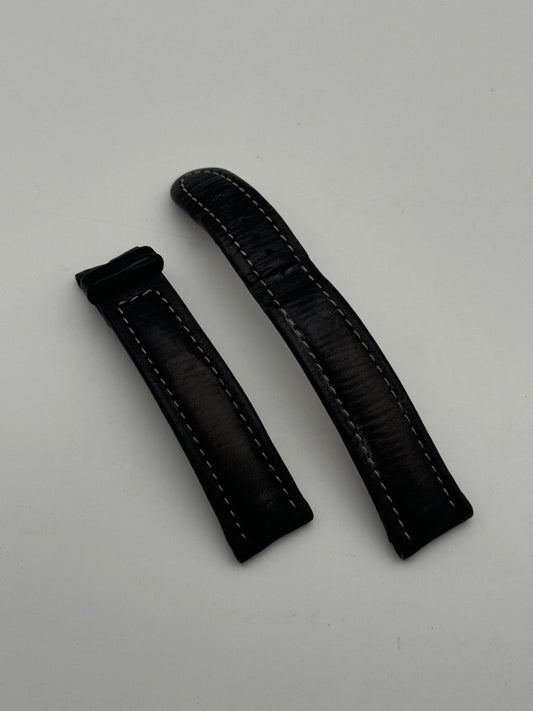 Breitling black cinturino strap chronomat 20mm leather pelle