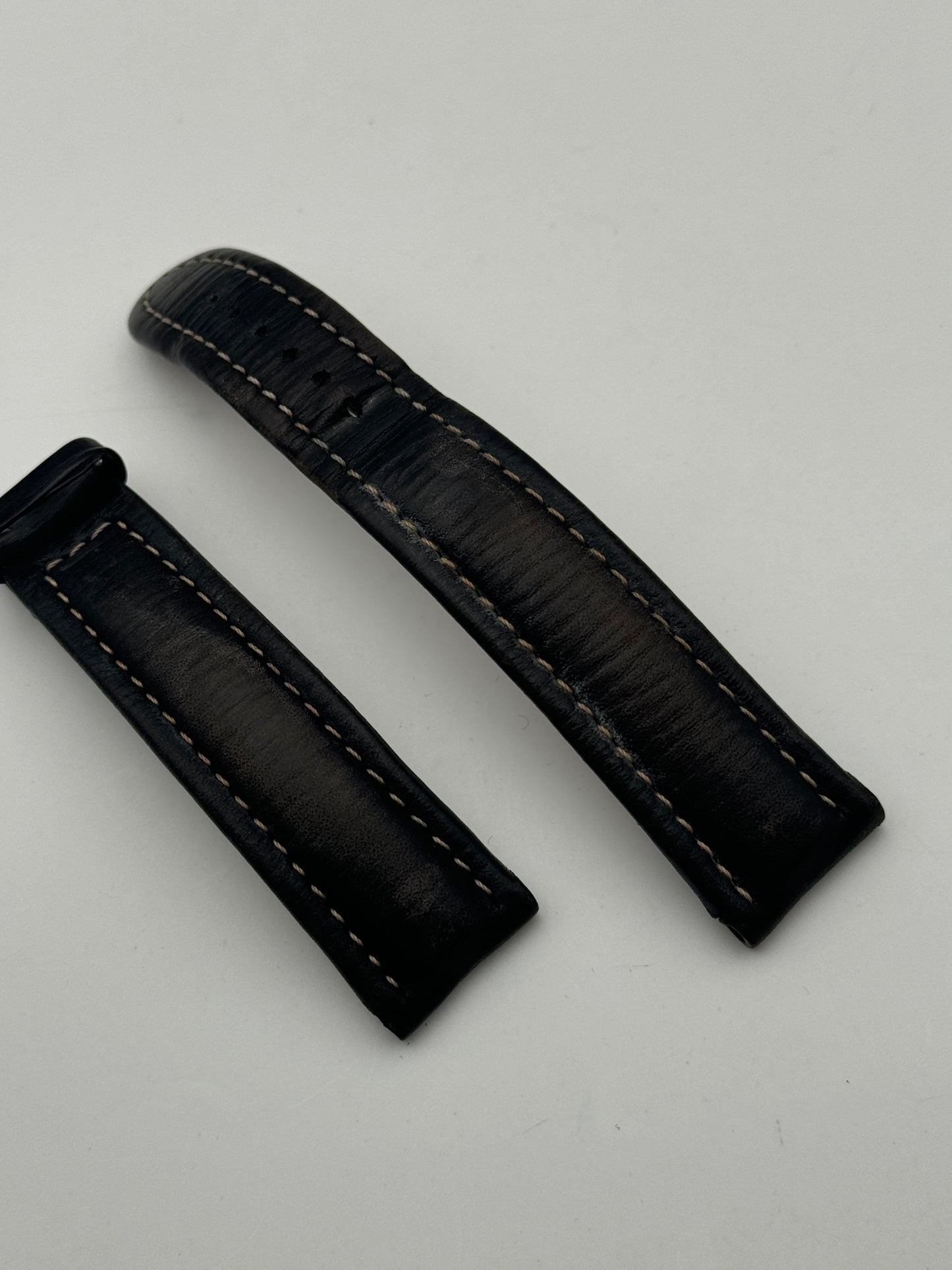 Breitling black cinturino strap chronomat 20mm leather pelle