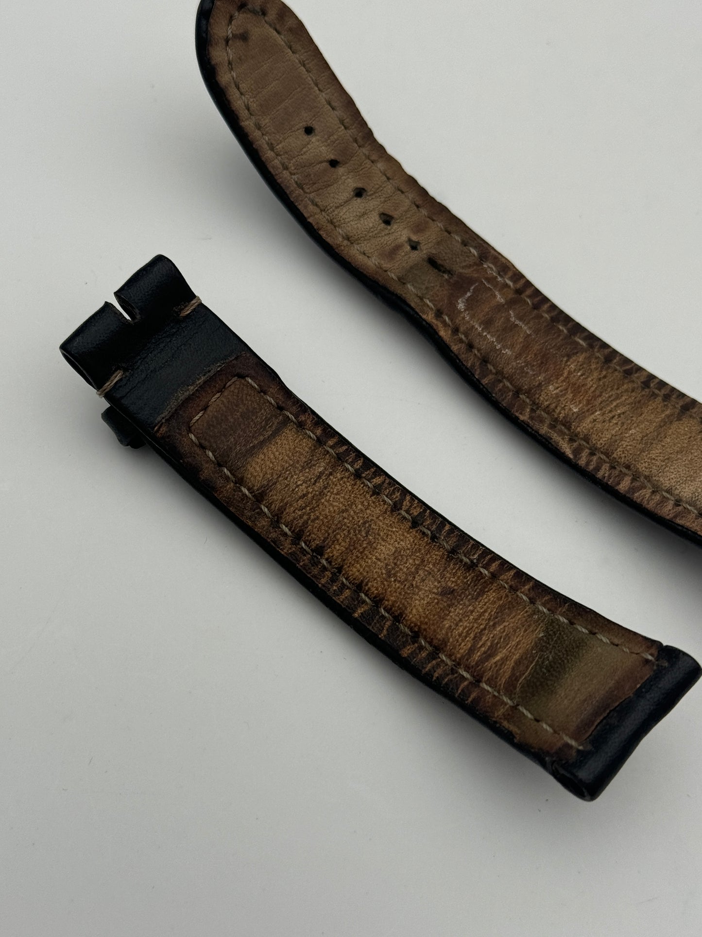 Breitling black cinturino strap chronomat 20mm leather pelle