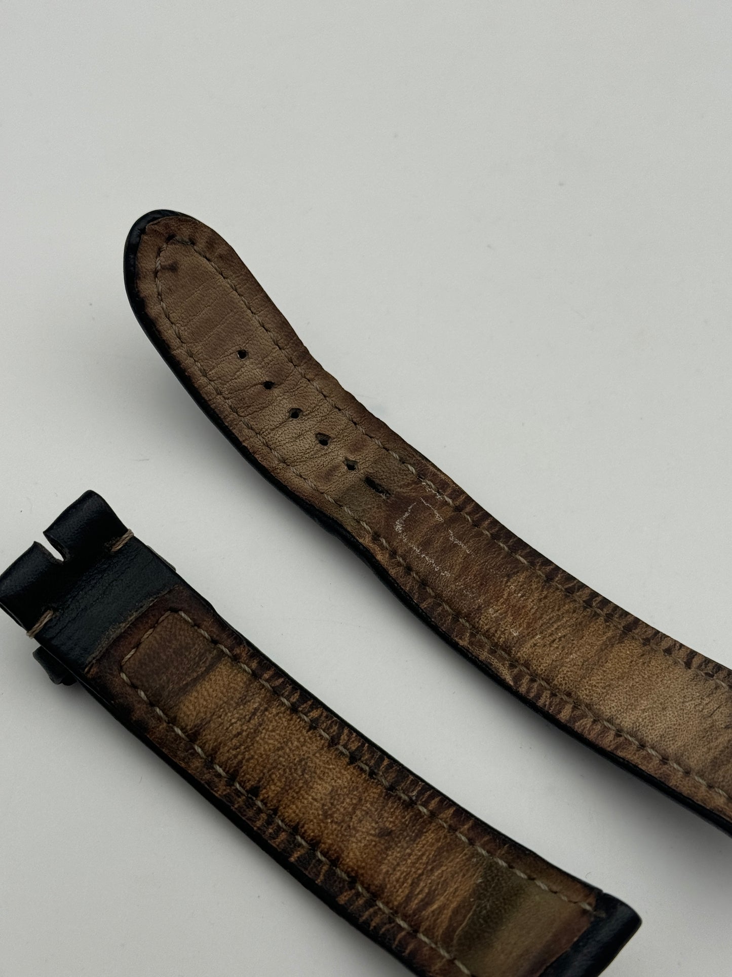 Breitling black cinturino strap chronomat 20mm leather pelle