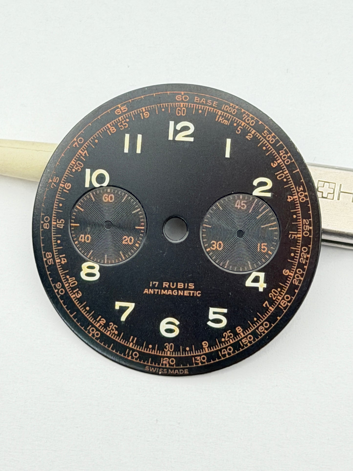 landeron black 34mm dial quadrante