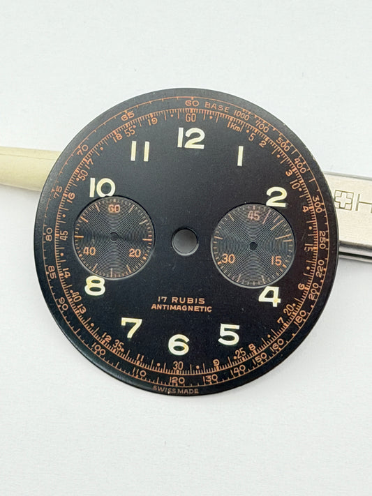landeron black 34mm dial quadrante
