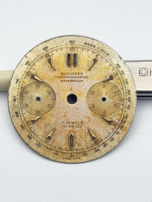 bucherer chronograph 30.5mm dial quadrante