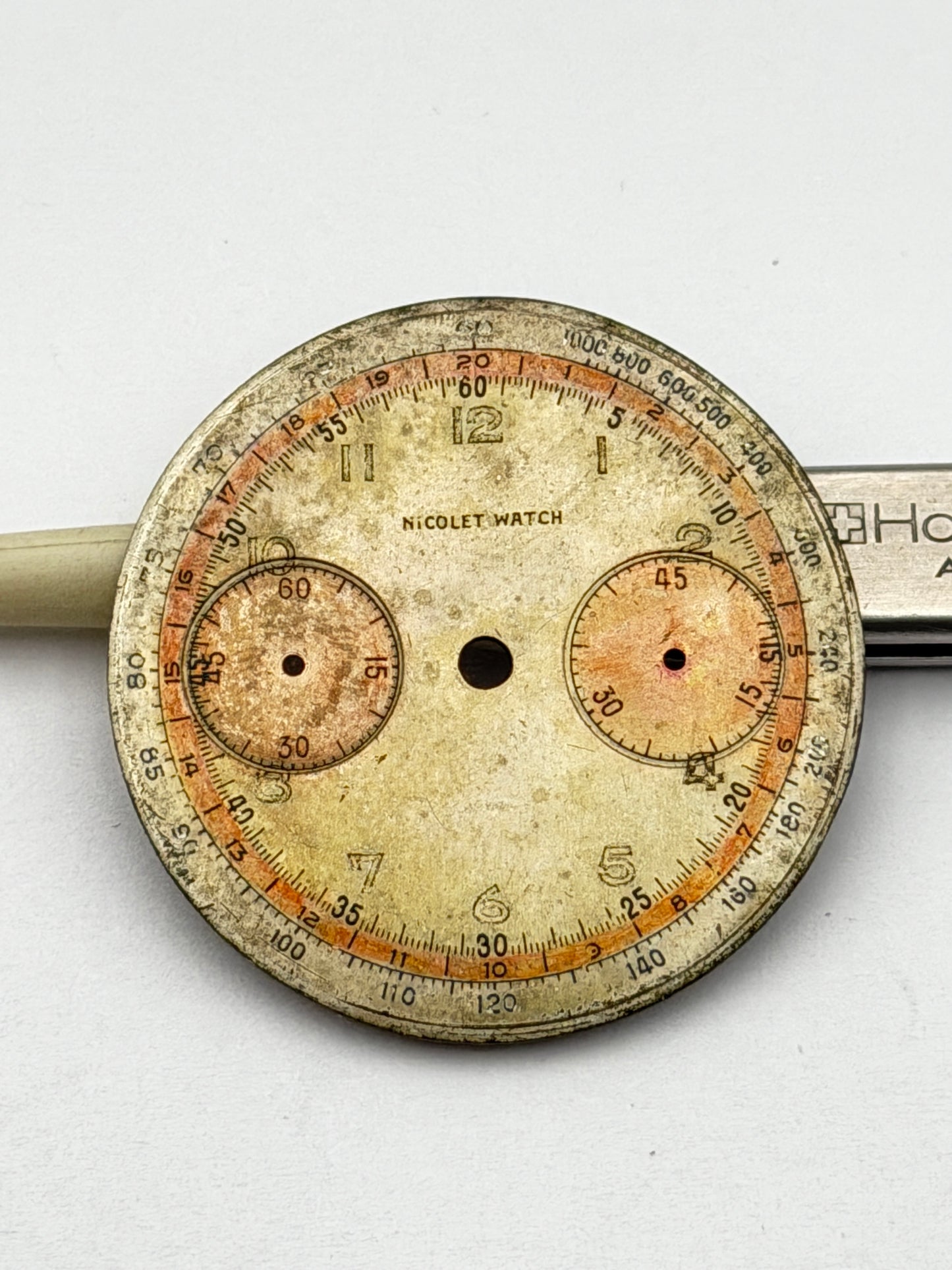 nicolet watch 34.5mm chrono dial quadrante