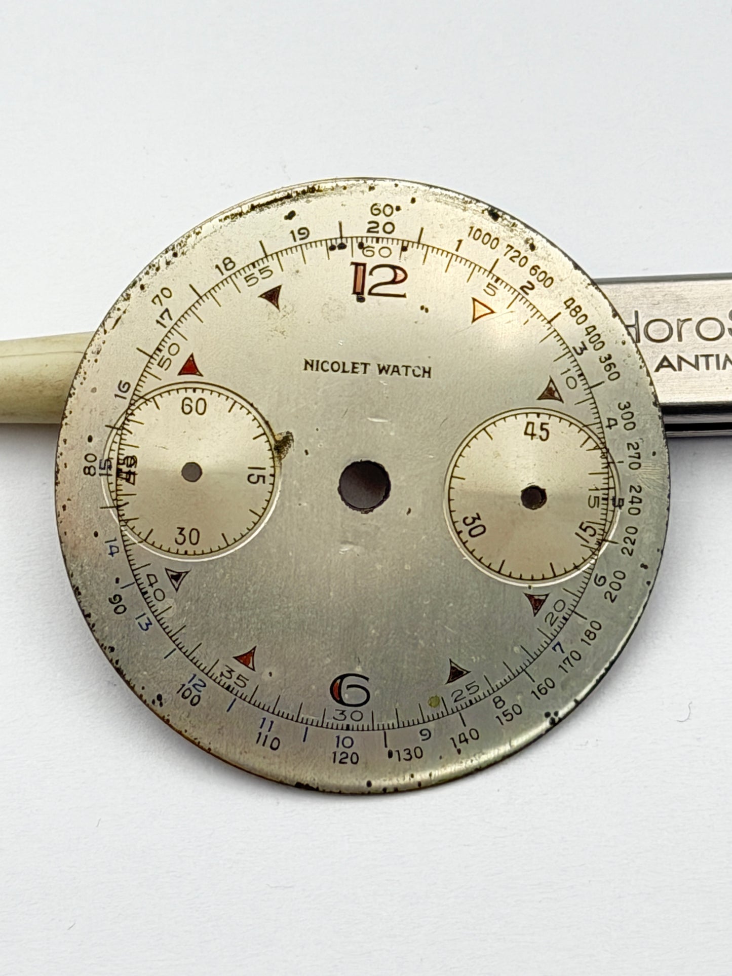 nicolet watch 34.4mm dial quadrante chrono