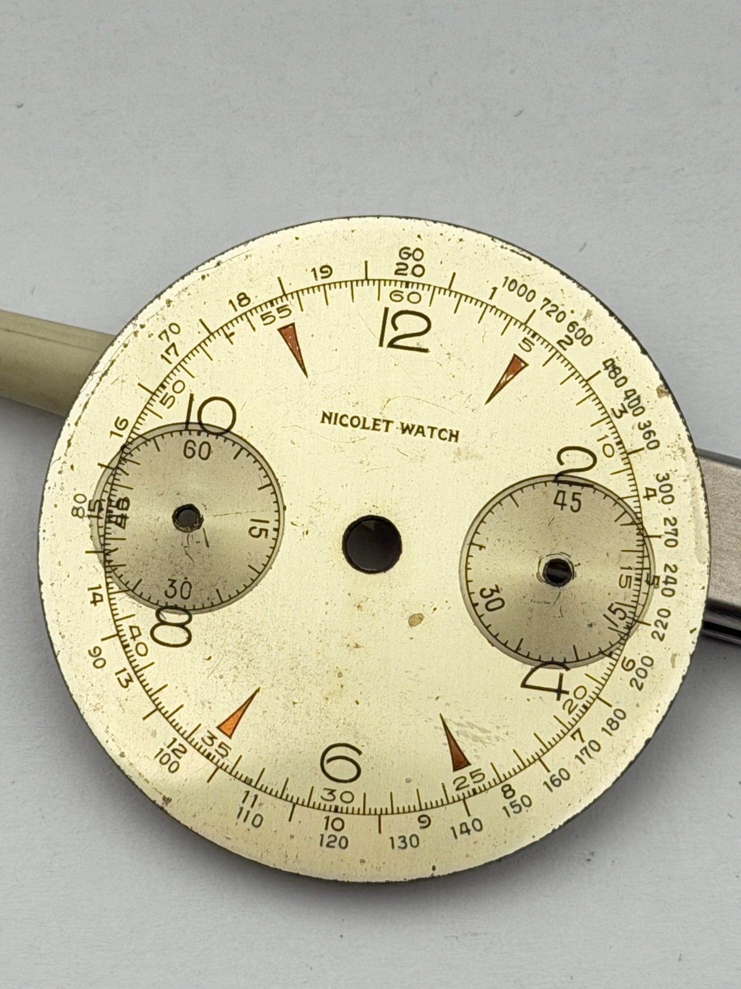 nicolet watch chrono landeron 39 35mm dial quadrante