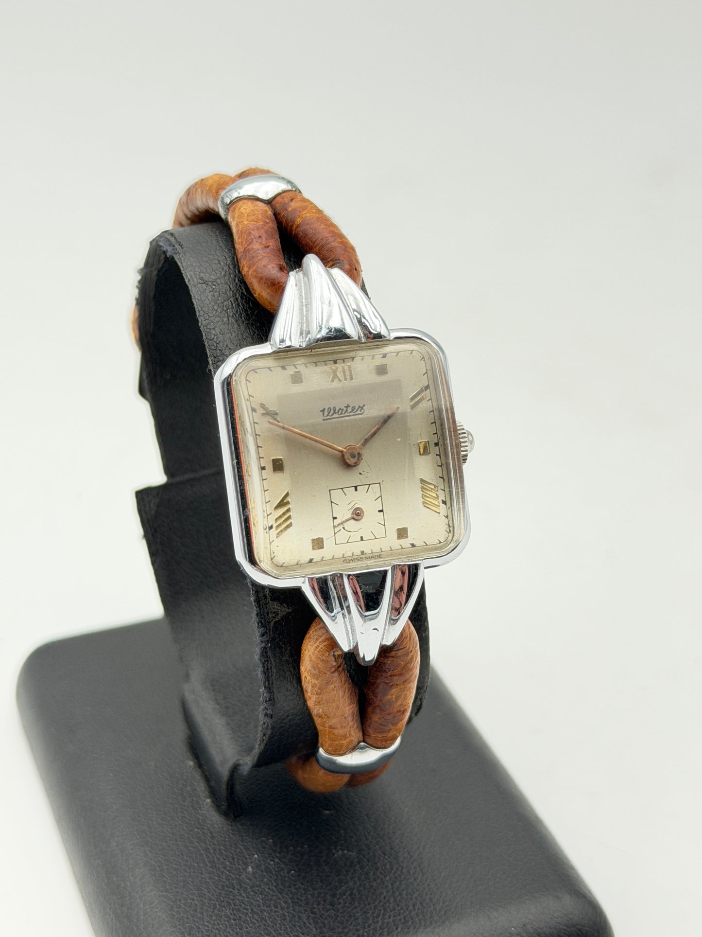 waters art decò watch vintage swiss made nos 60s cassa da 24x39mm