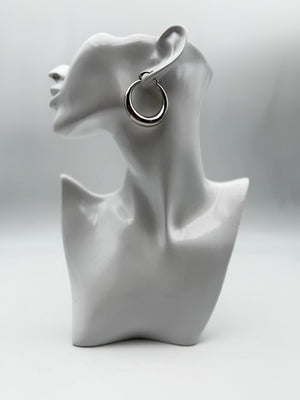 orecchini tondi cerchio acciaio aisi 316l steel round earring 39mm