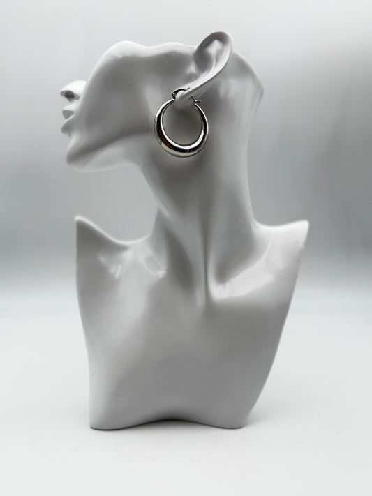 orecchini tondi cerchio acciaio aisi 316l steel round earring 39mm