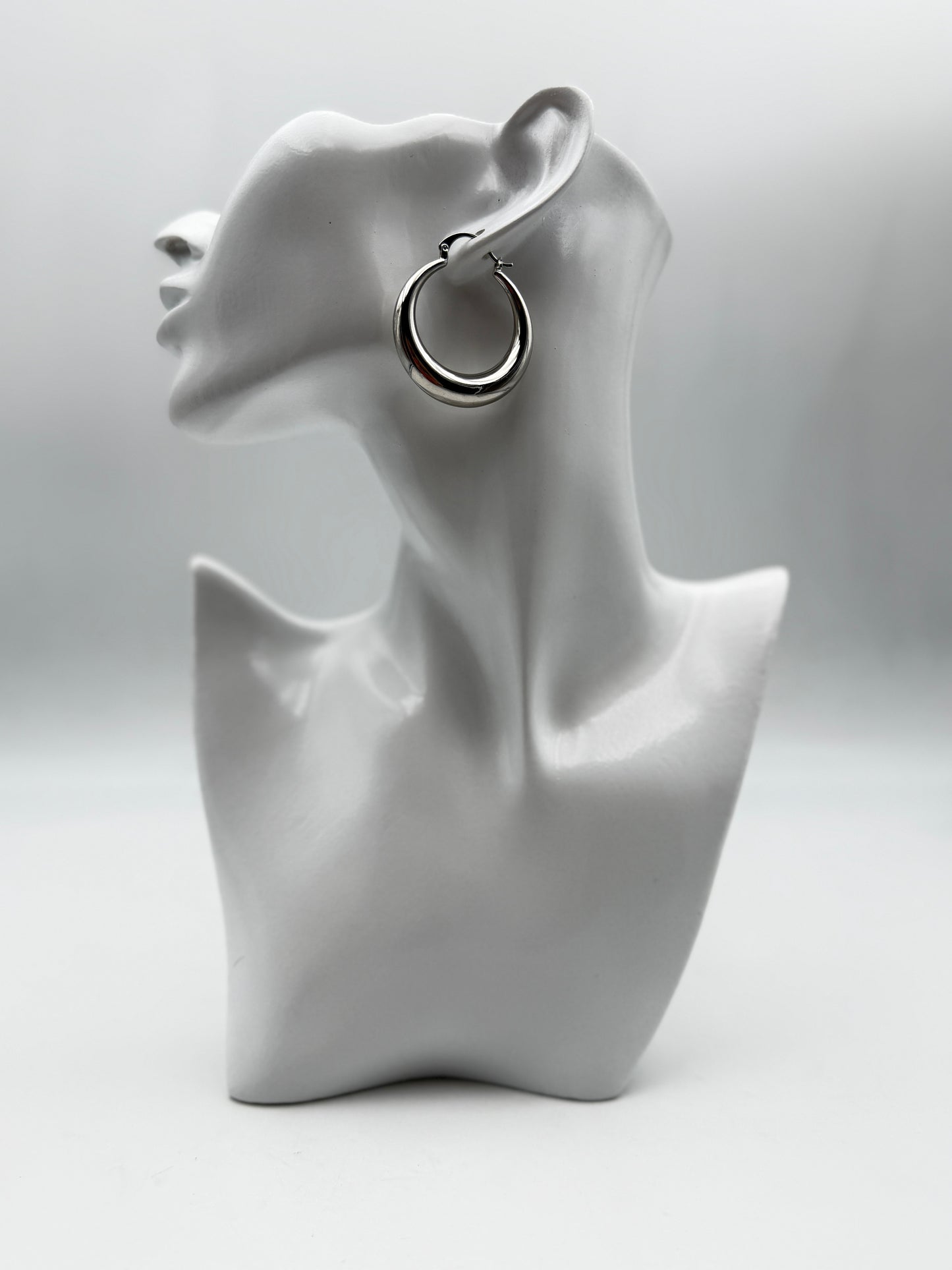 orecchini tondi cerchio acciaio aisi 316l steel round earring 39mm