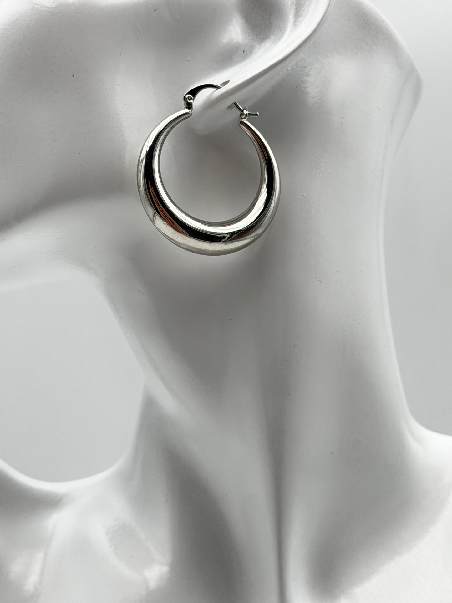 orecchini tondi cerchio acciaio aisi 316l steel round earring 39mm