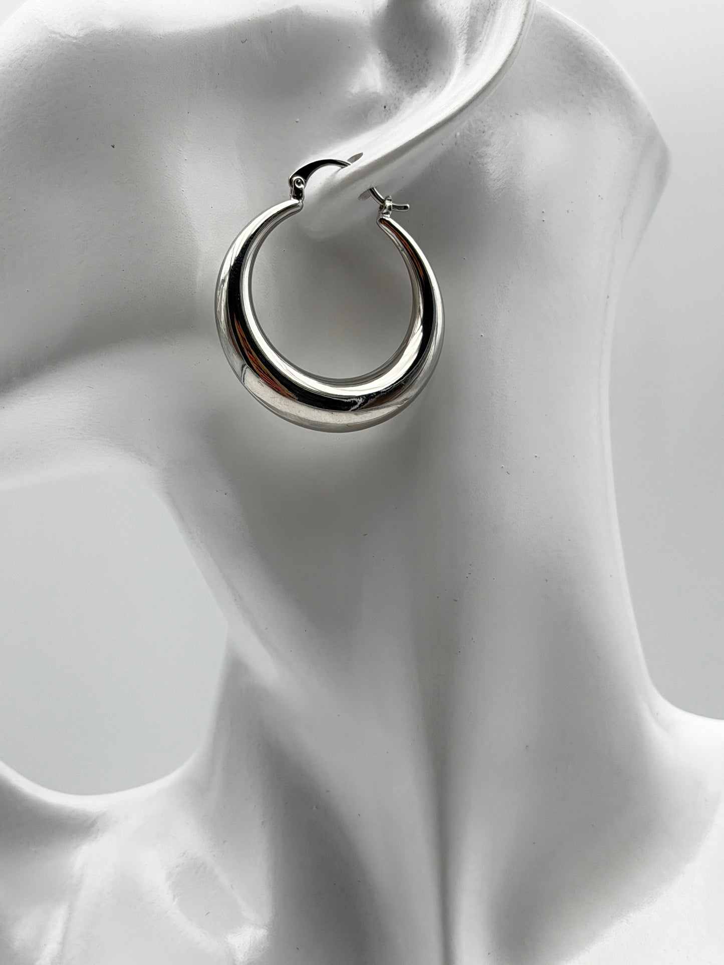 orecchini tondi cerchio acciaio aisi 316l steel round earring 39mm