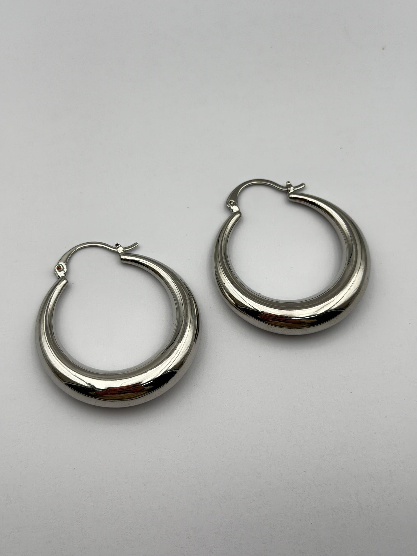 orecchini tondi cerchio acciaio aisi 316l steel round earring 39mm