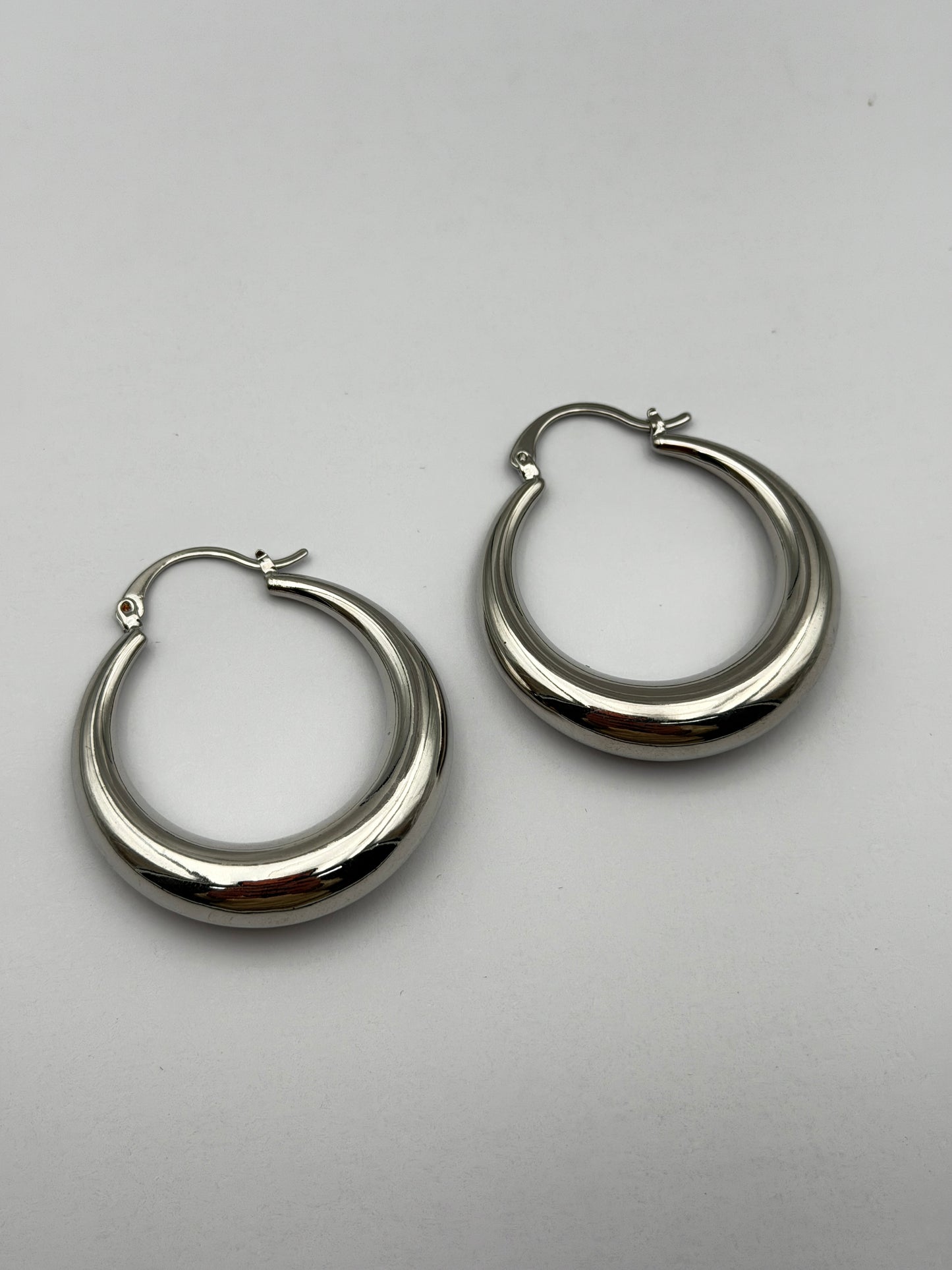orecchini tondi cerchio acciaio aisi 316l steel round earring 39mm