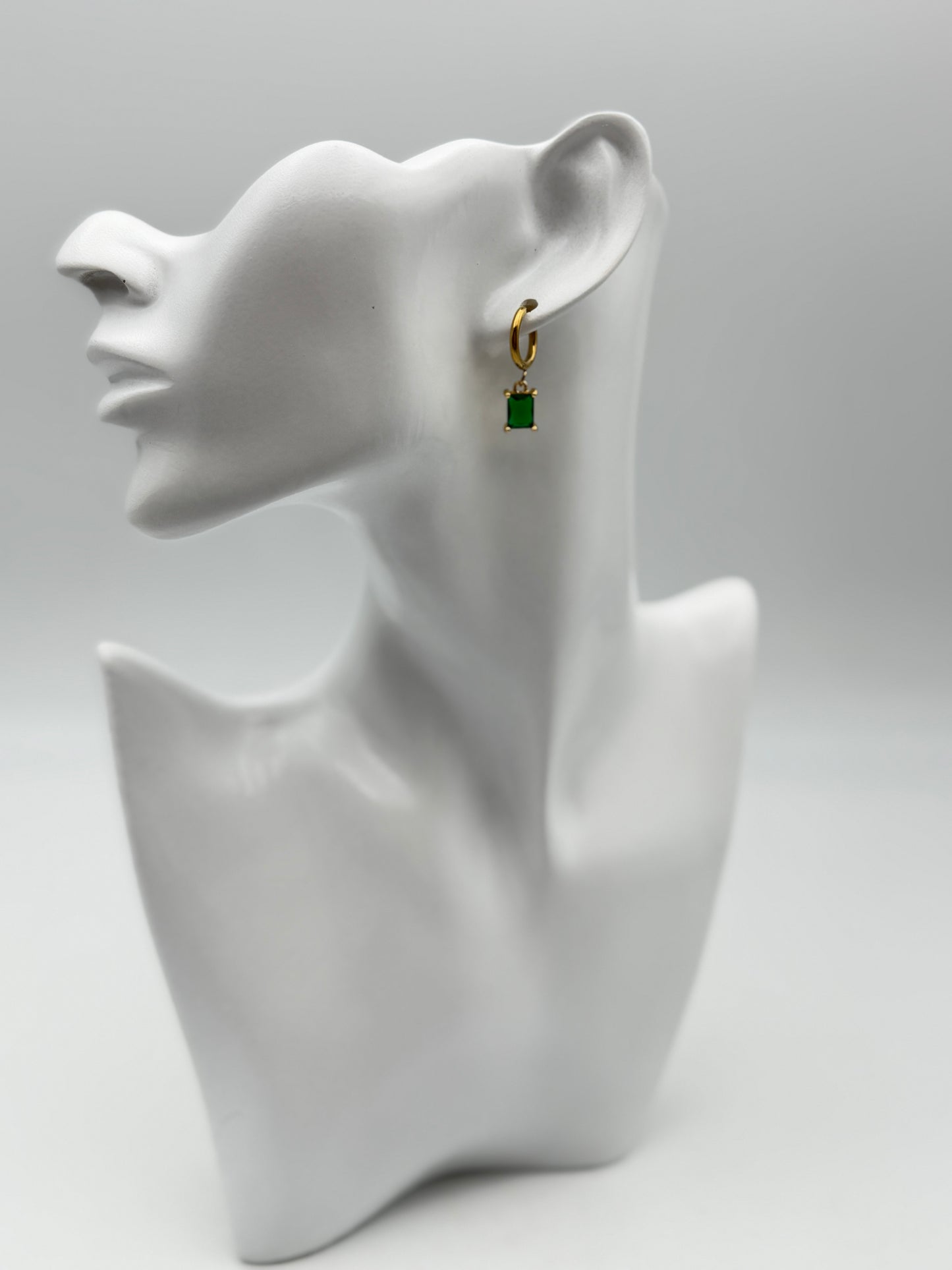 orecchini acciaio aisi 316l steel earring gold plated stone