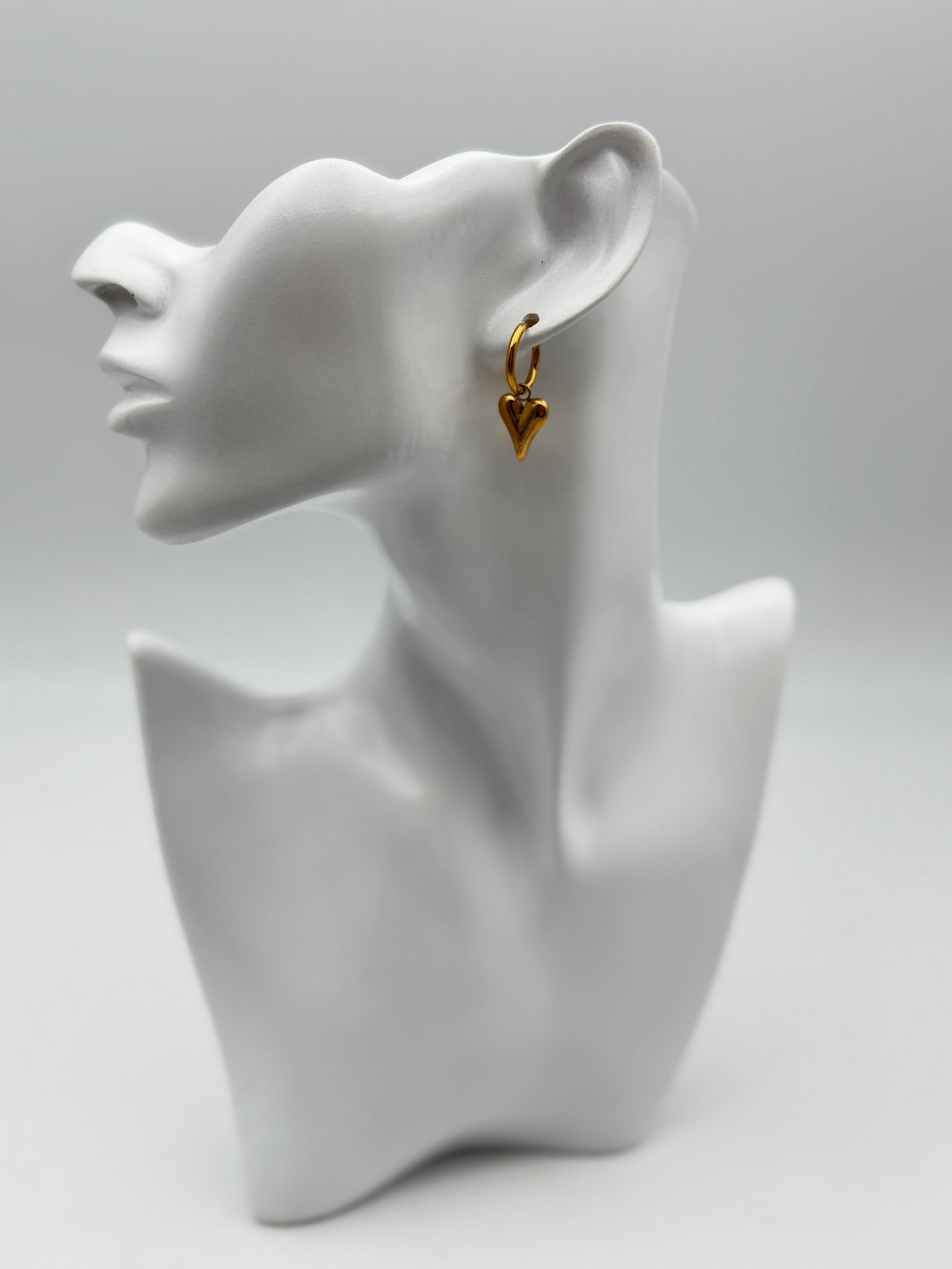 orecchini cuore hearth acciaio aisi 316l steel earring gold plated