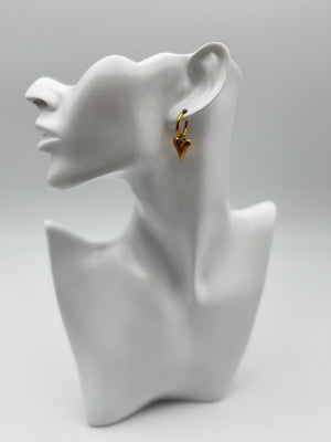 orecchini cuore hearth acciaio aisi 316l steel earring gold plated