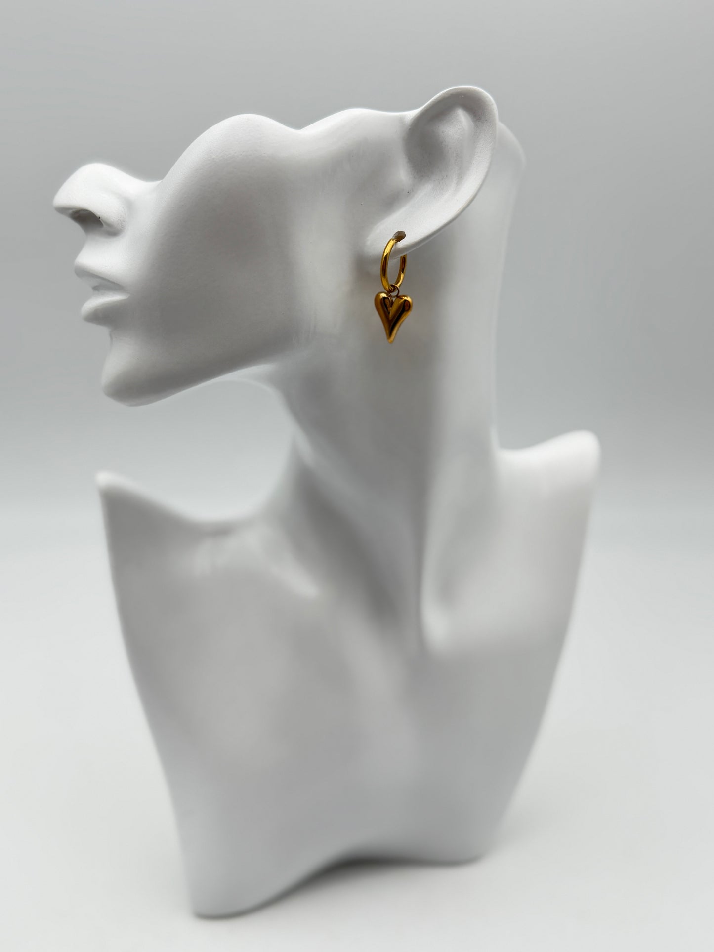 orecchini cuore hearth acciaio aisi 316l steel earring gold plated