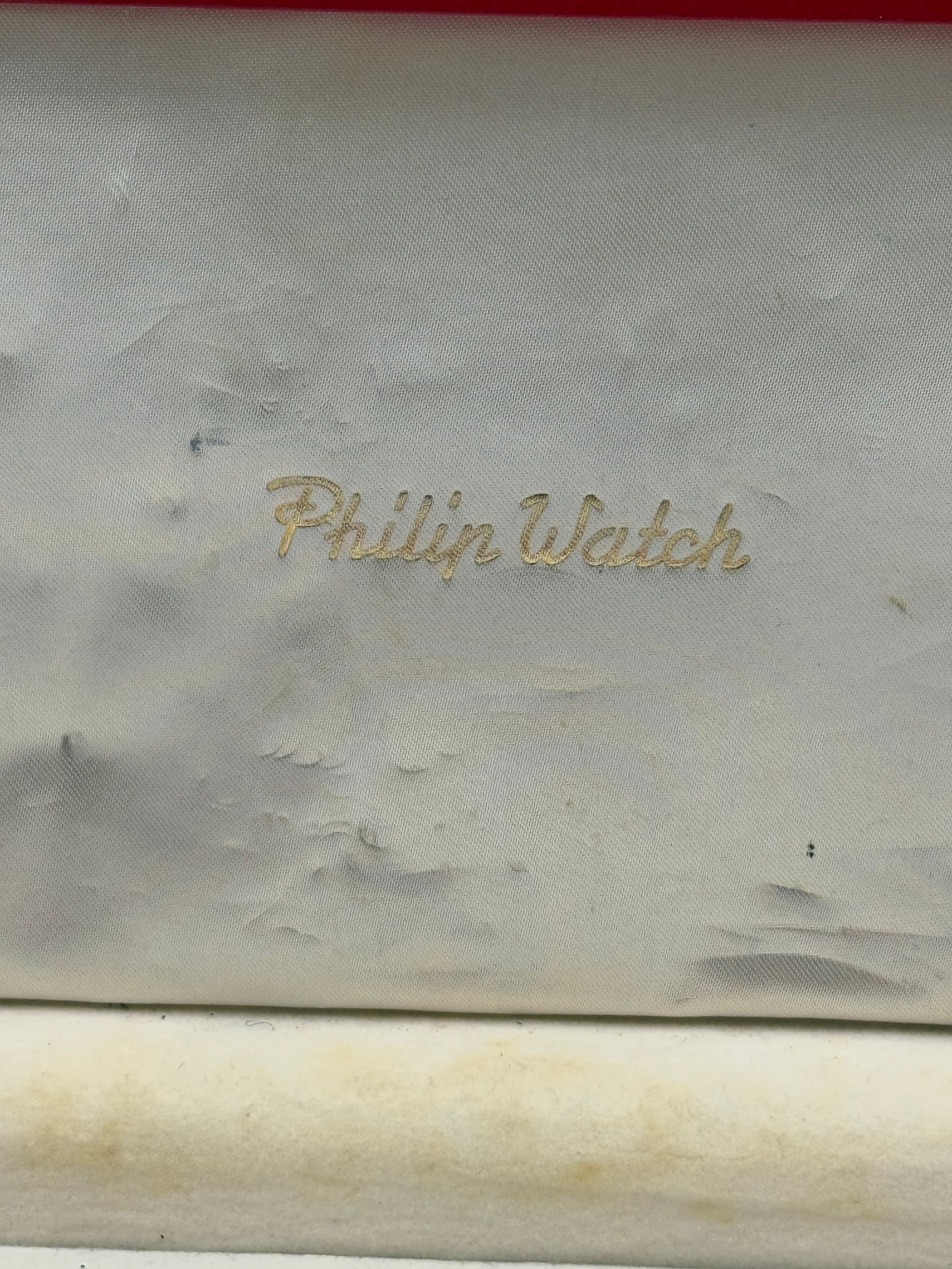 philip watch bienne watch box scatola vintage red