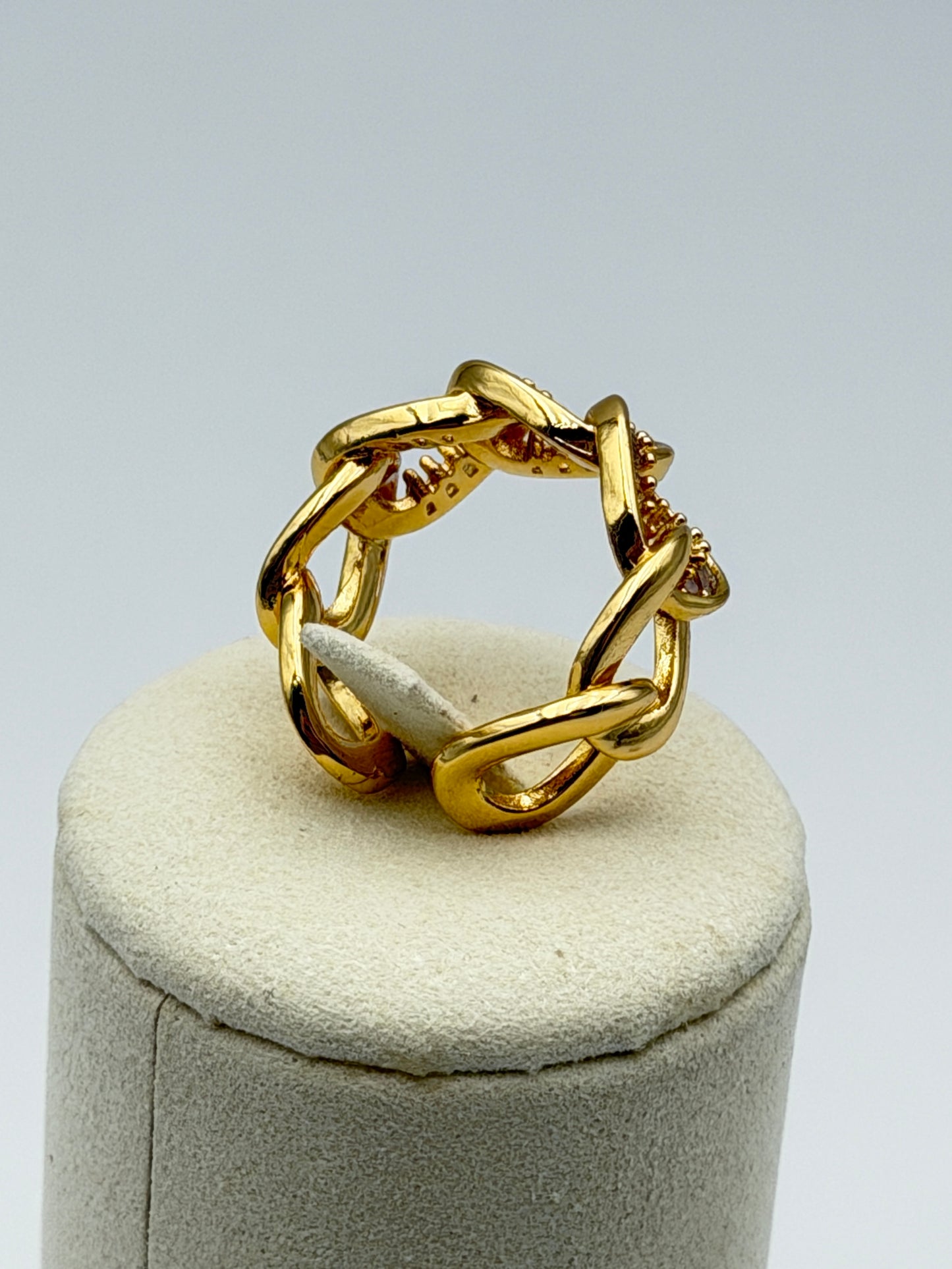 anello ring acciaio aisi 316l gold plated