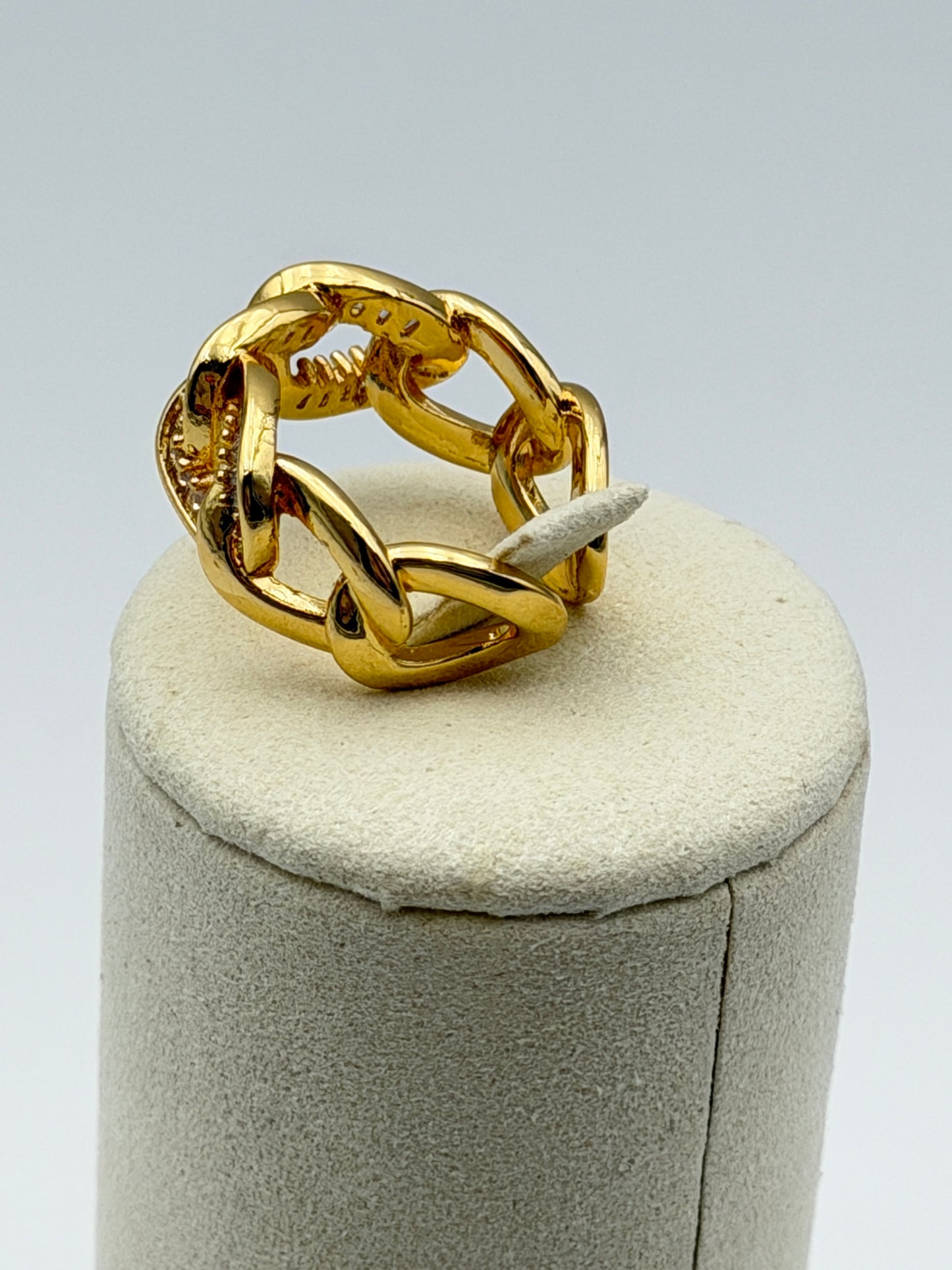 anello ring acciaio aisi 316l gold plated