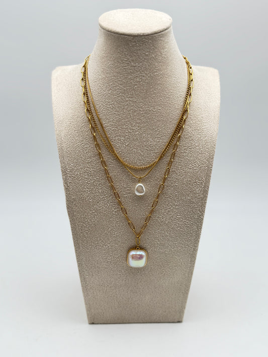 collana necklace acciaio aisi 316l gold plated
