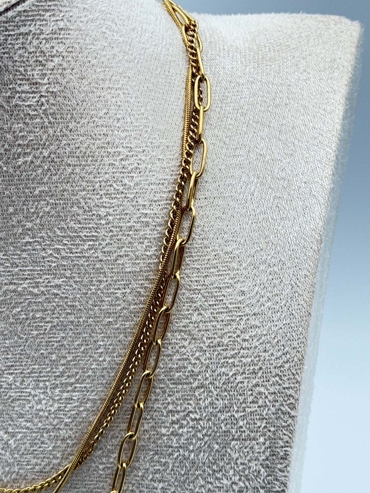 collana necklace acciaio aisi 316l gold plated
