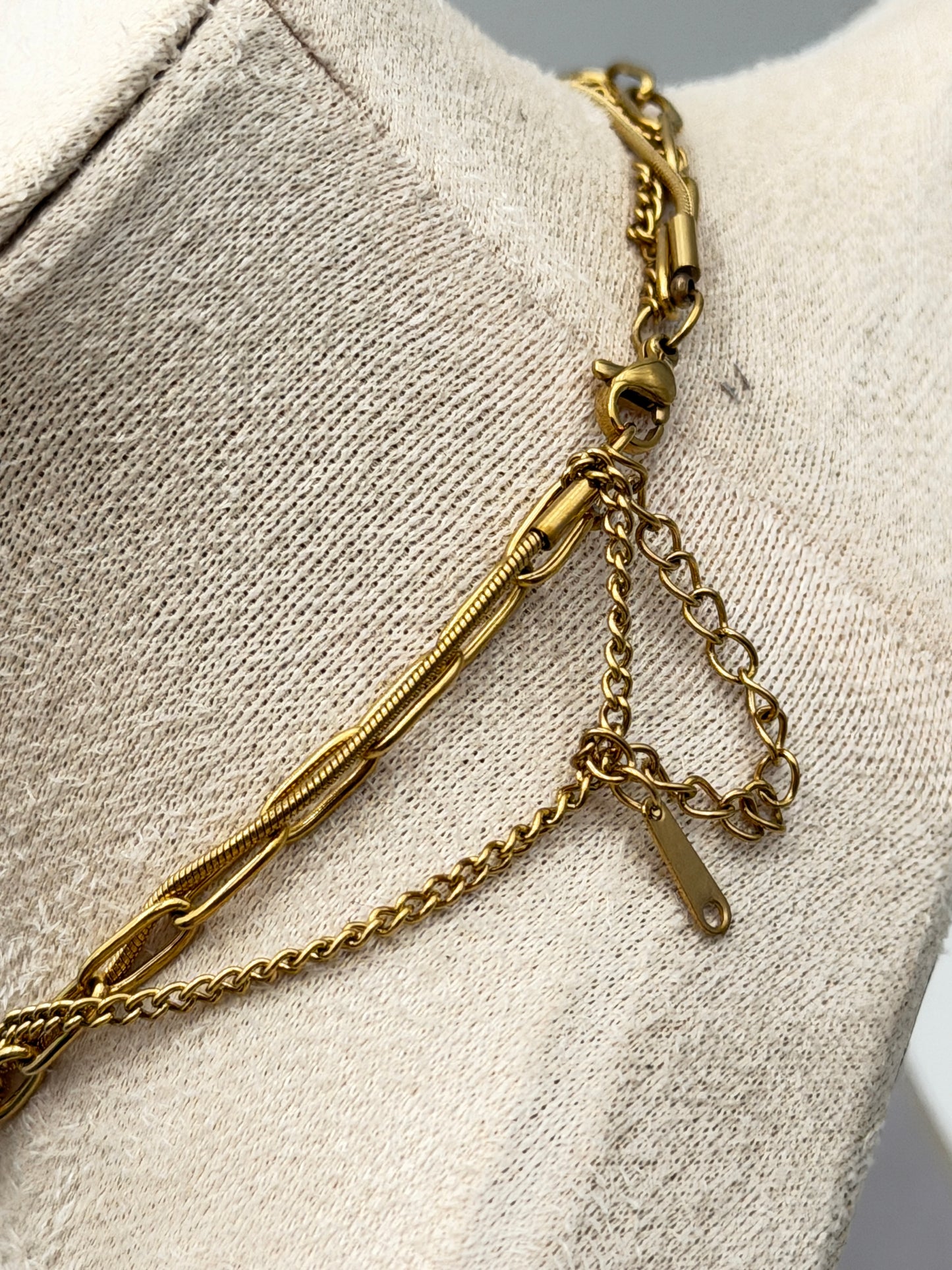 collana necklace acciaio aisi 316l gold plated