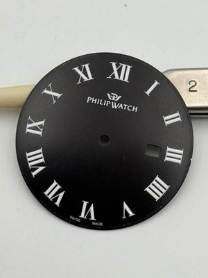 philip watch quartz 32.5mm black dial quadrante
