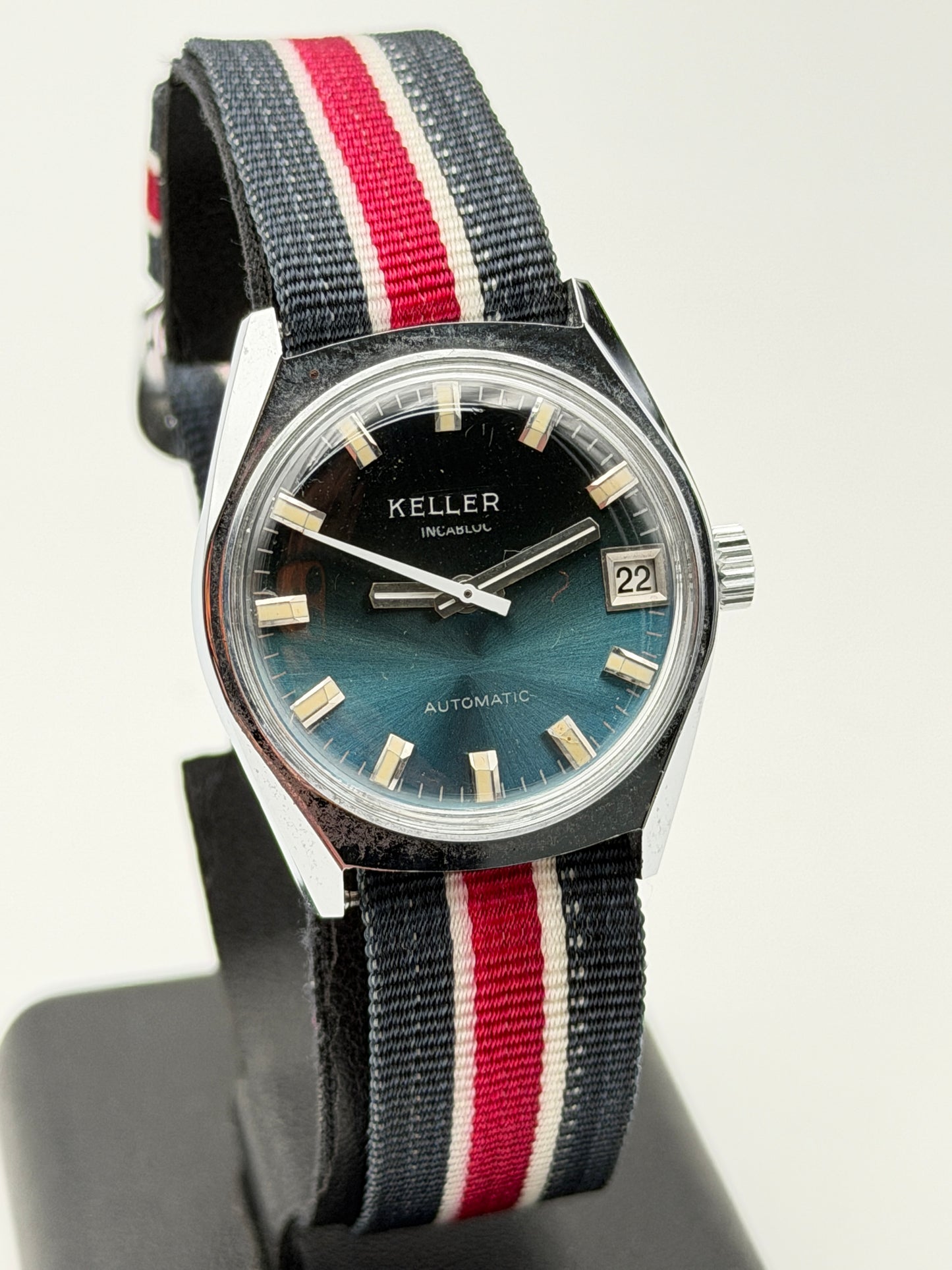 keller automatic NOS vintage 70s watch swiss made 33mm