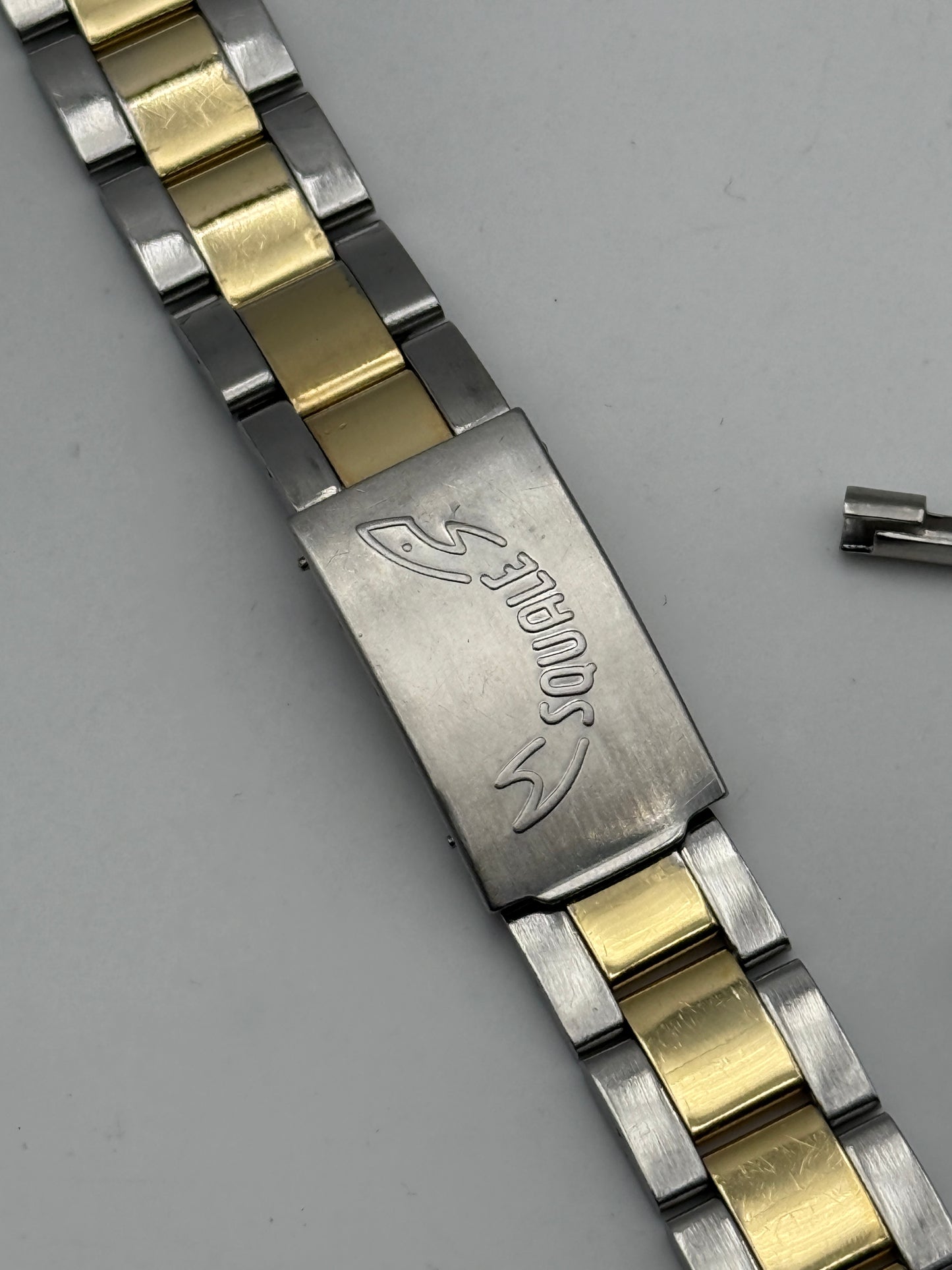 squale 17mm acc-oro acier gold plated bracciale bracelet steel rare