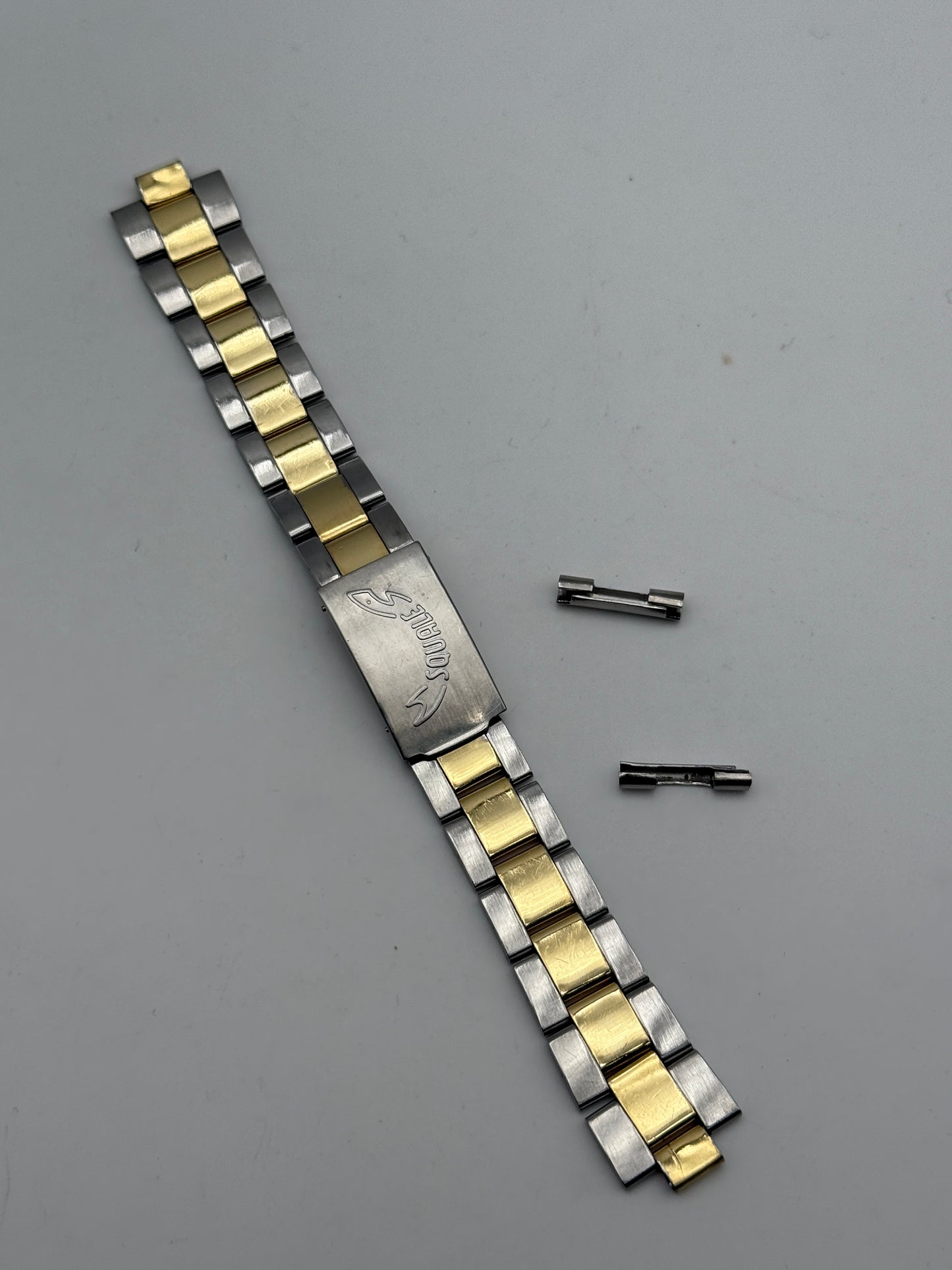 squale 17mm acc-oro acier gold plated bracciale bracelet steel rare