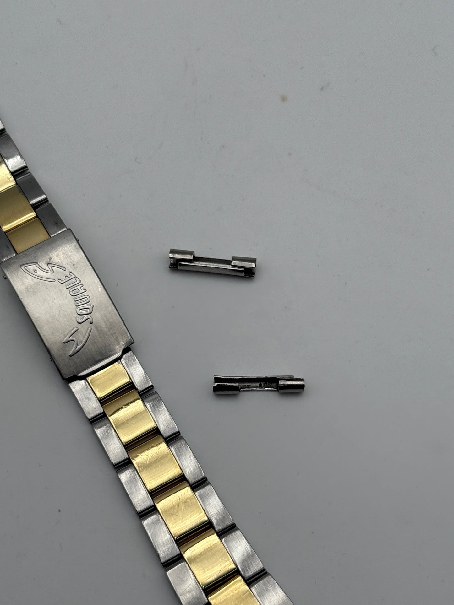 squale 17mm acc-oro acier gold plated bracciale bracelet steel rare