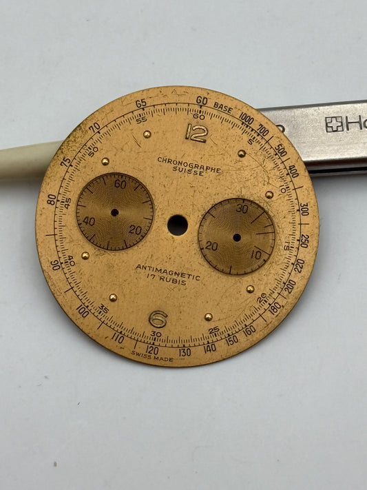 chronographe suisse 35,4mm chrono chronographe dial quadrante vintage