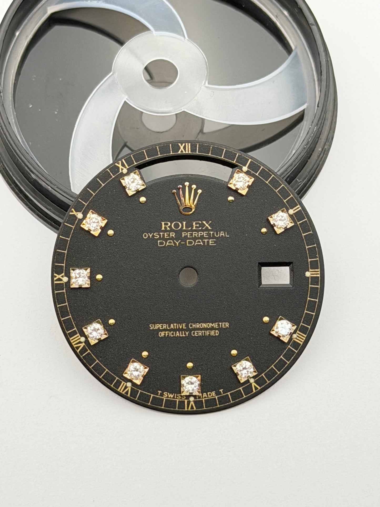 Rolex day date 18038 brilly diamond dial quadrante black original genuine