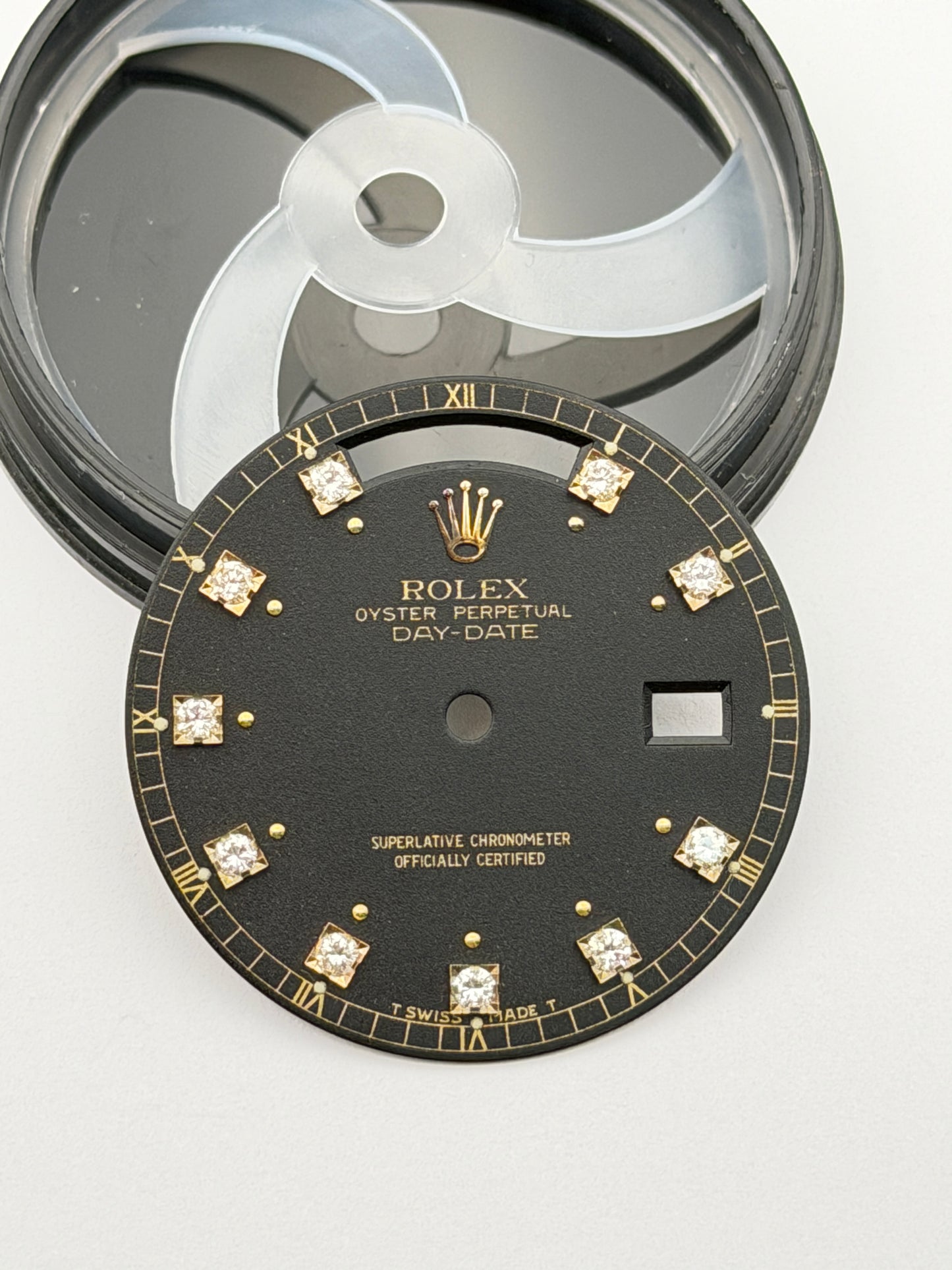Rolex day date 18038 brilly diamond dial quadrante black original genuine