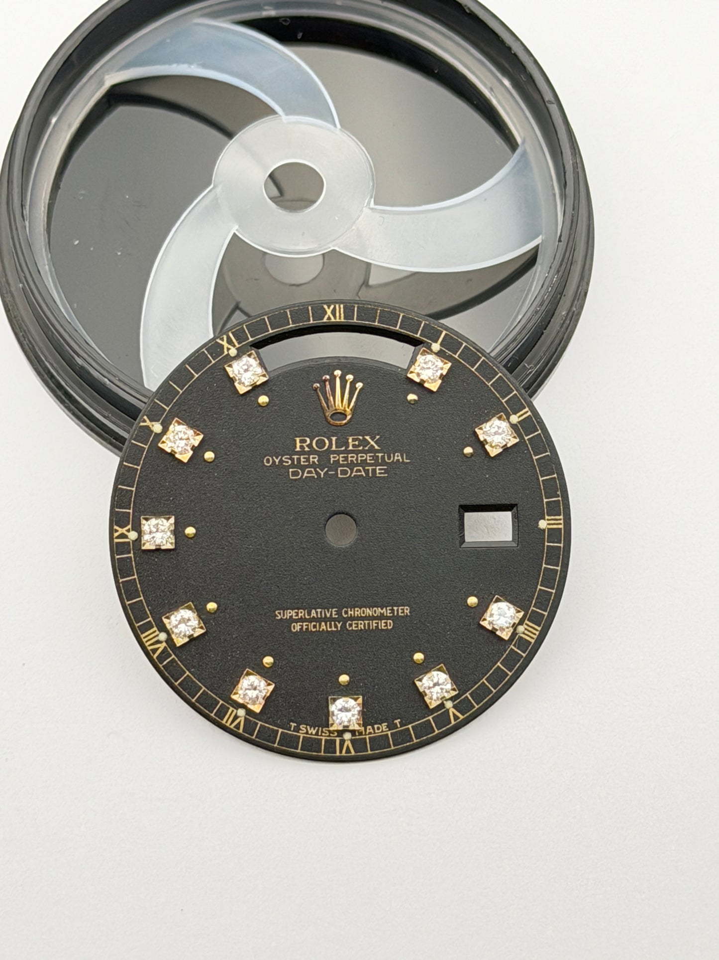 Rolex day date 18038 brilly diamond dial quadrante black original genuine