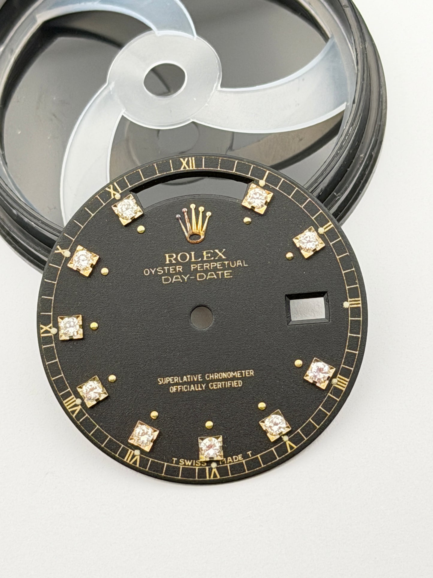 Rolex day date 18038 brilly diamond dial quadrante black original genuine