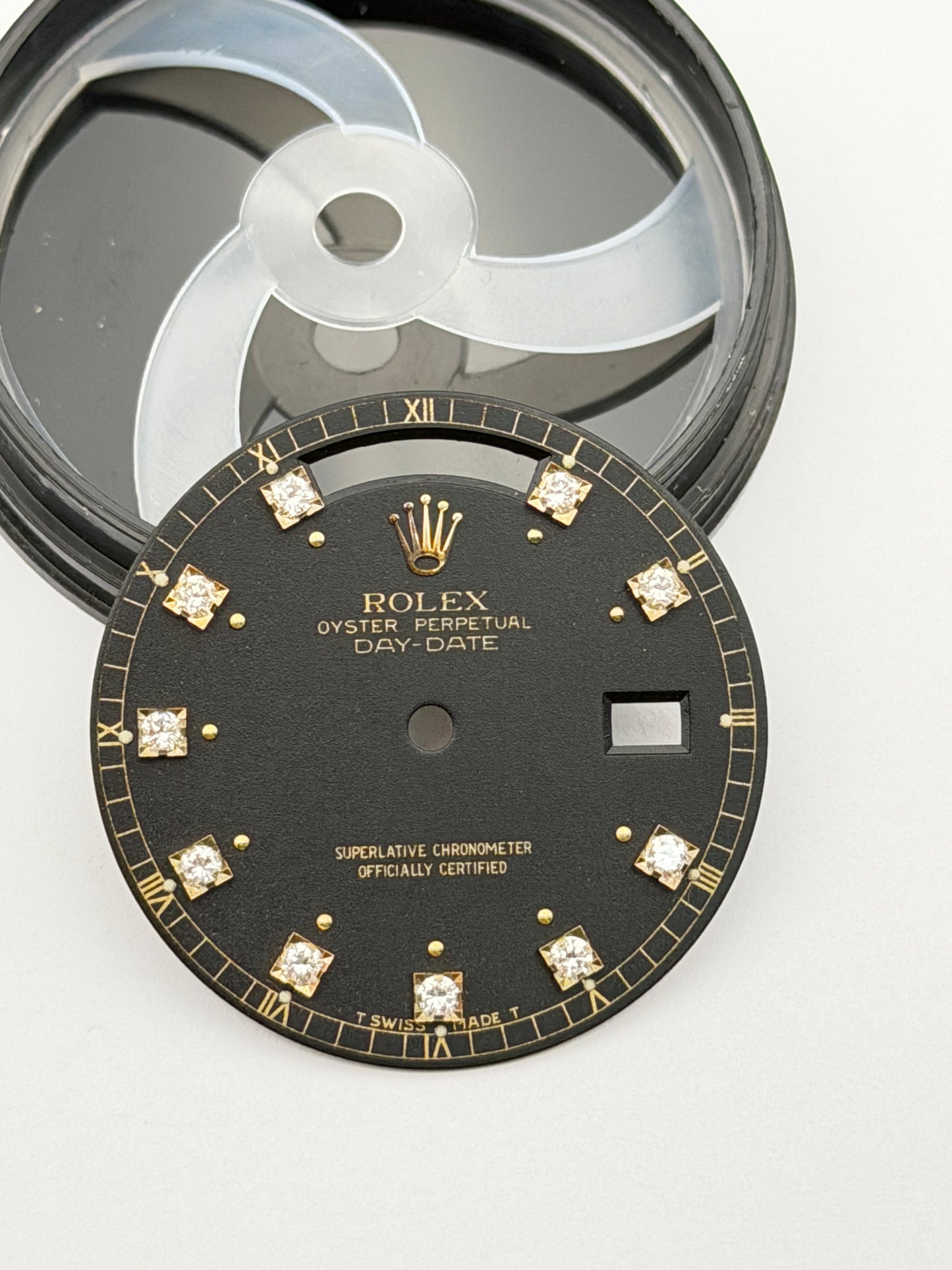Rolex day date 18038 brilly diamond dial quadrante black original genuine