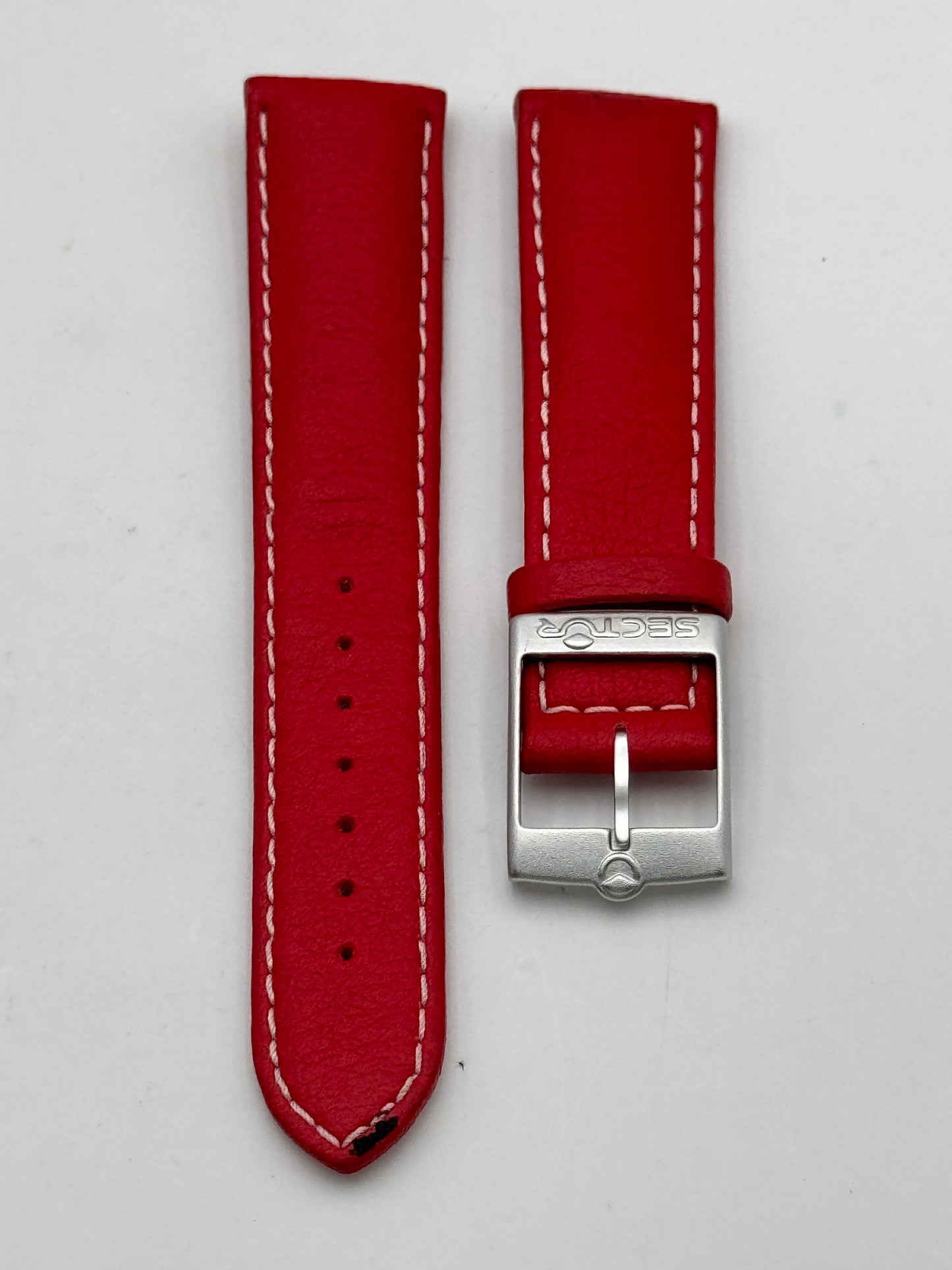 Sector cinturino strap pelle leather red 20mm