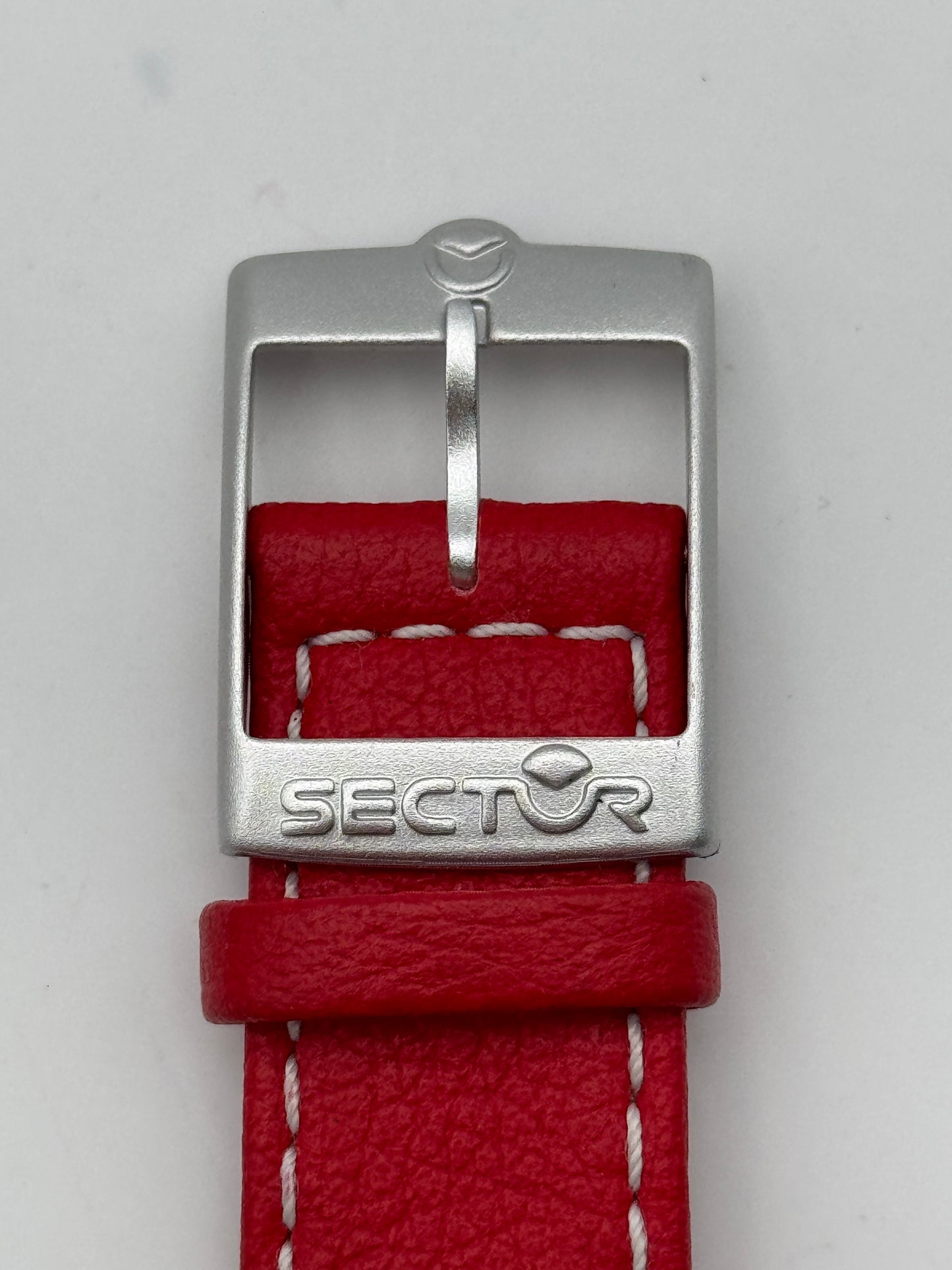 Sector cinturino strap pelle leather red 20mm
