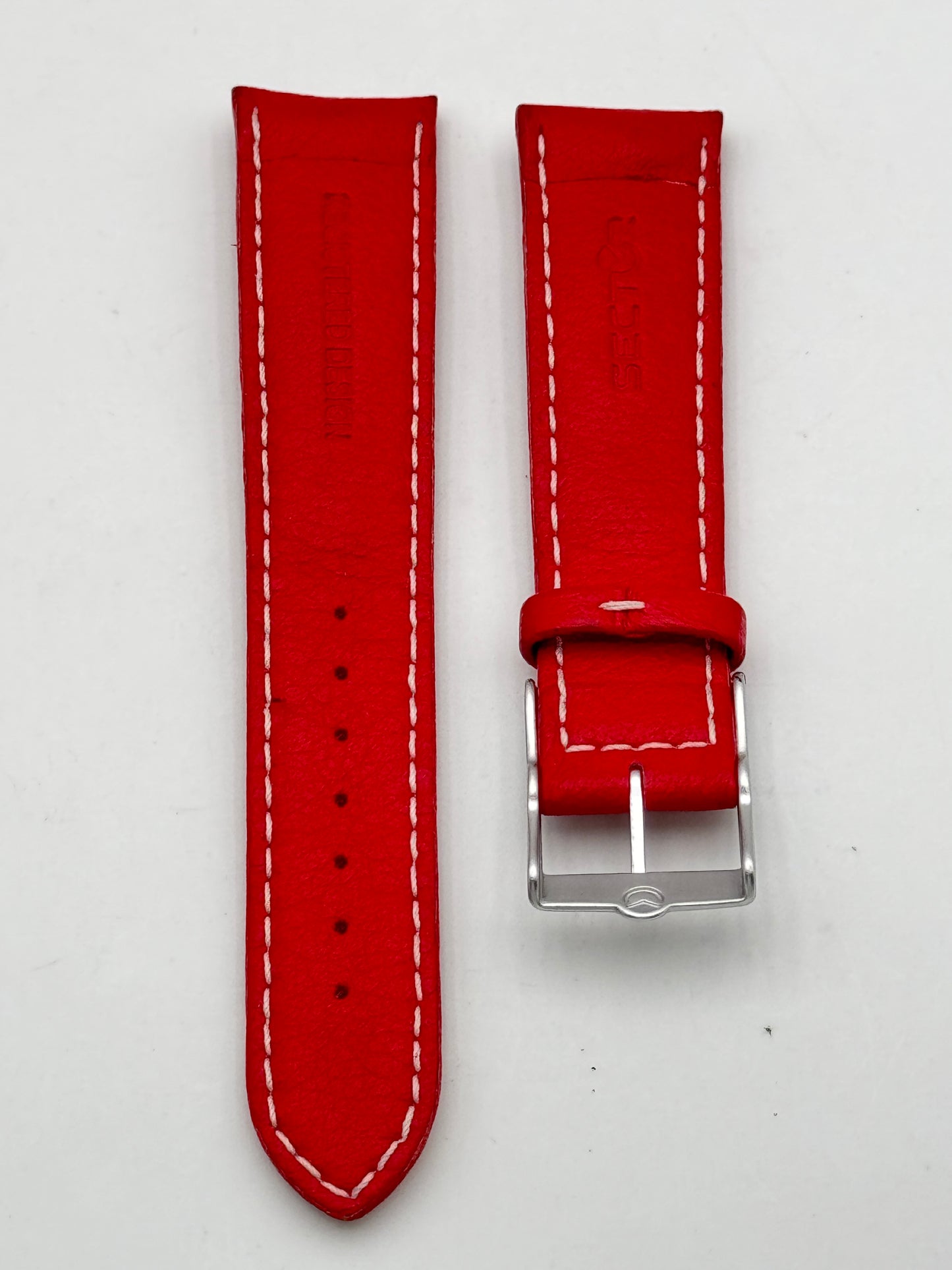 Sector cinturino strap pelle leather red 20mm